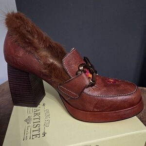 NIB Spring Step Tancy Faux Fur Trimmed Loafer Size 8.5